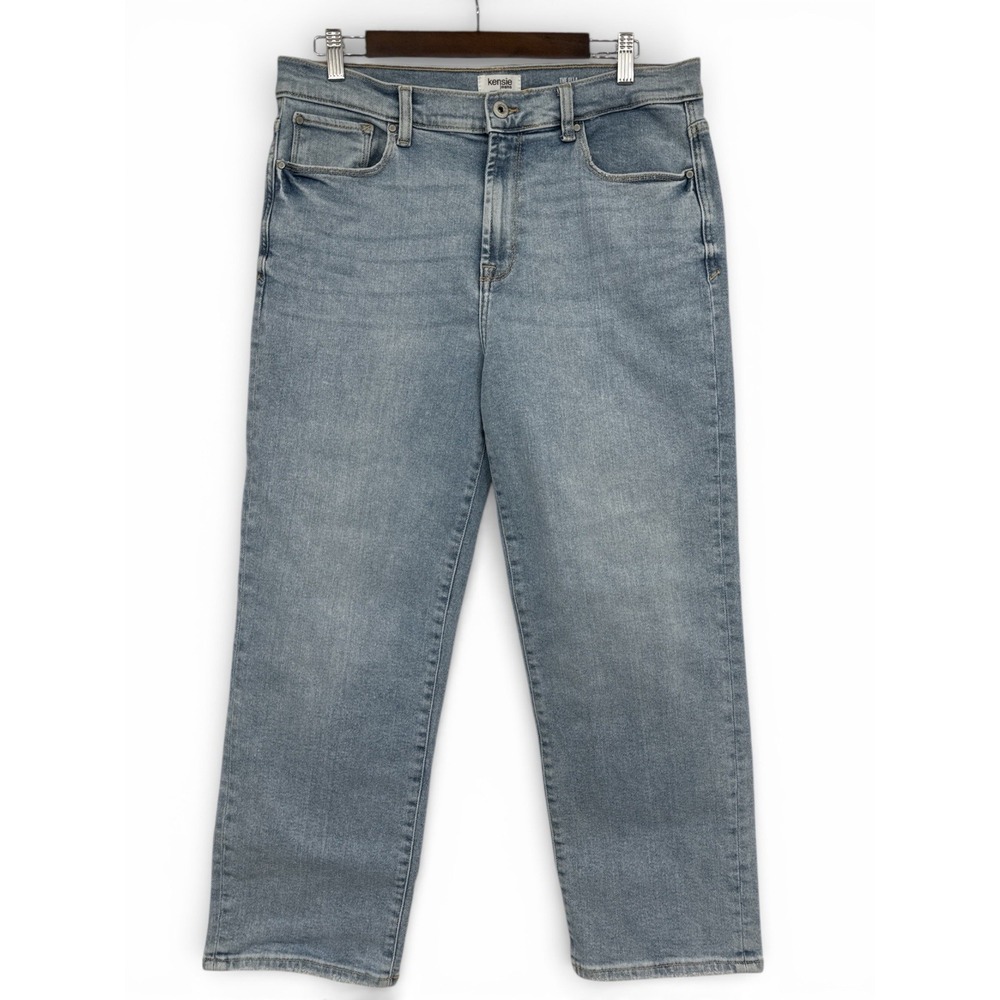 Kensie The Ella High Rise Straight Leg Jeans Vintage Luxe Marina Blue Size 12/31
